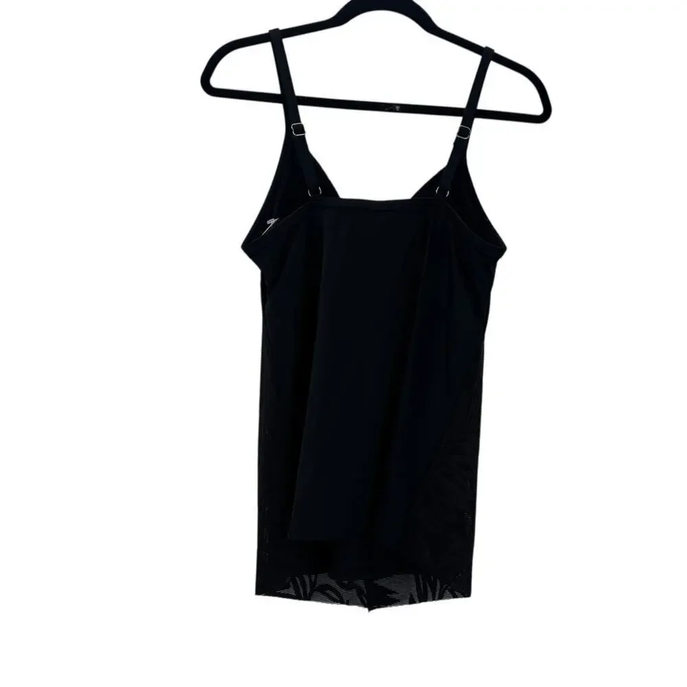 Swim Solutions Women's Knotted Flyaway Tankini Top in the Shade Black SZ 14 NWT - Picture 4 of 12